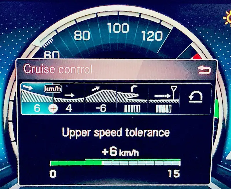 Predictive Powertrain Control setting of the upper speed tolerance